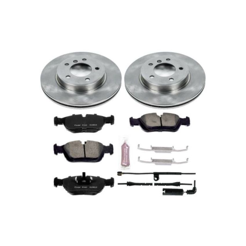 PowerStop KOE869 OE Stock Replacement Low-Dust Ceramic Brake Pad and Rotor Kit