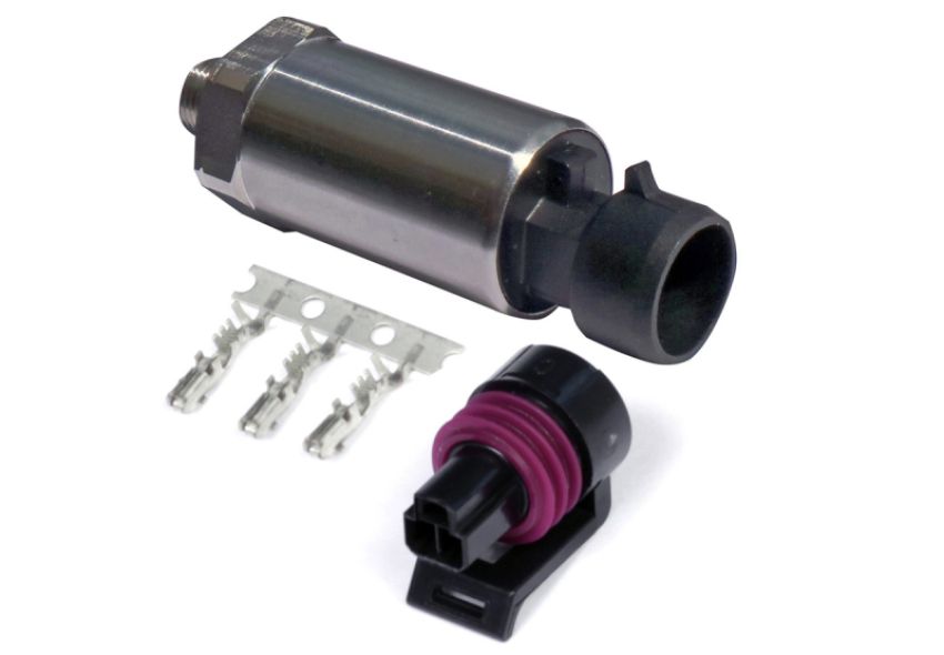 Haltech HT-010912 250 PSI Motorsport (SS Diaphragm) Fuel/Oil Pressure Sensor 1/8 NPT w/Plug & Pins