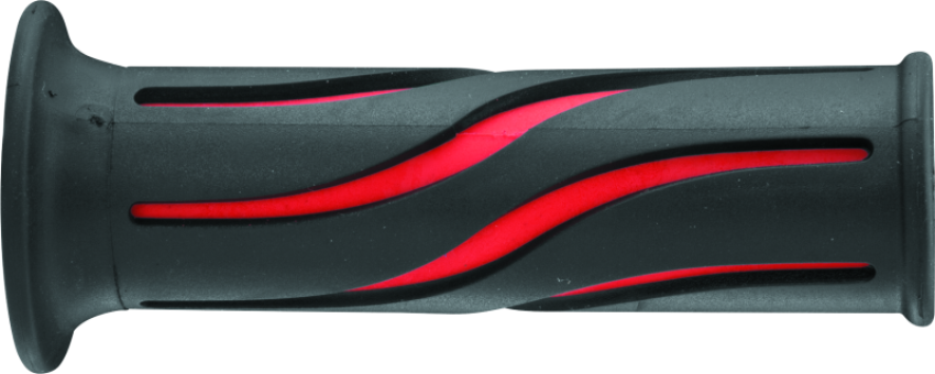BikeMaster 105936 7/8in Wave Grips - Black/Red