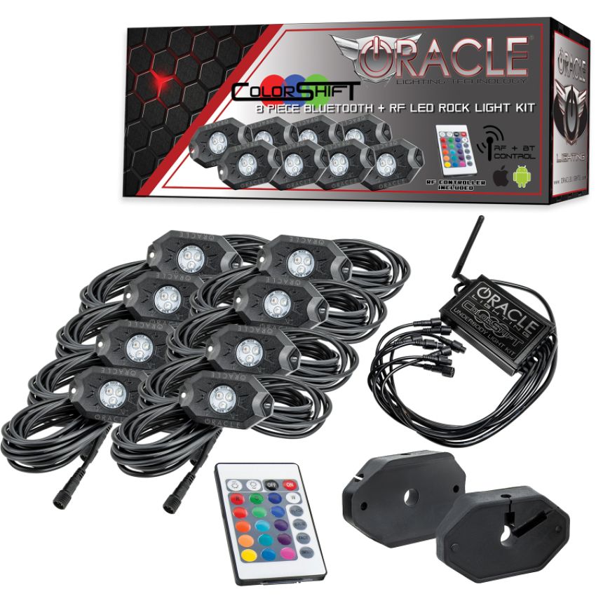 Oracle Lighting 5819-333 Bluetooth + RF ColorSHIFT Underbody Wheel Well Rock Light Kit - 8 PCS