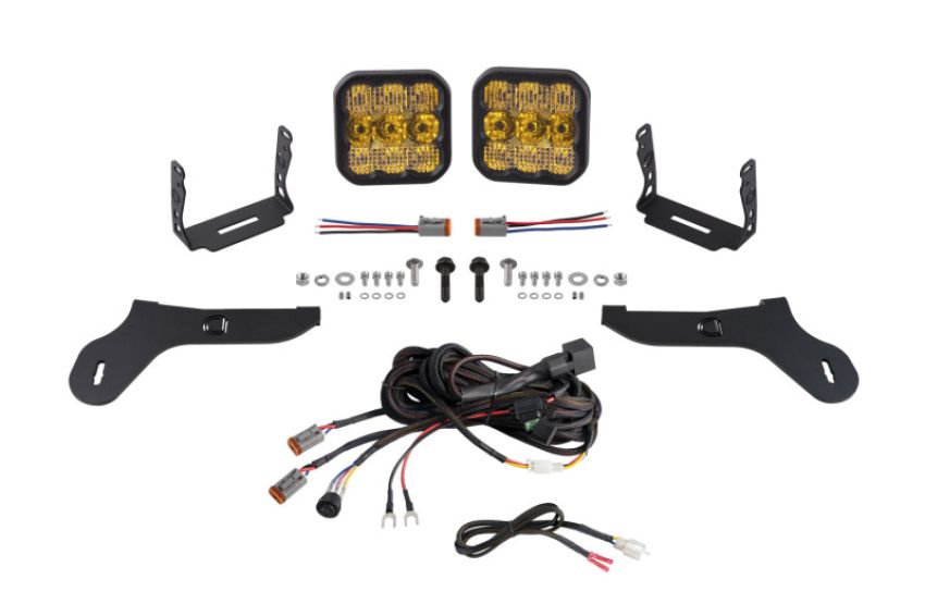 Diode Dynamics DD7345 17-20 Ford Raptor SS5 Bumper LED Pod Light Kit - Sport Yellow Combo