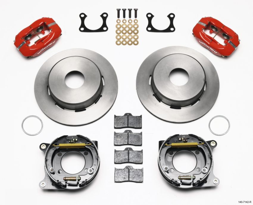 Wilwood 140-7142-R Forged Dynalite P/S Park Brake Kit Red Big Ford 2.36in Offset Currie Blank