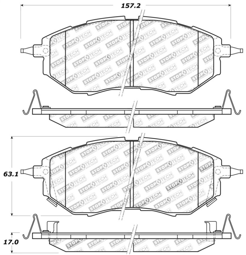 Stoptech 309.10780 Performance 05-08 Legacy 2.5 GT Front Brake Pads