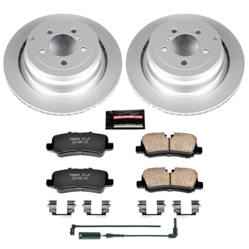 PowerStop CRK5624 Genuine Geomet Coated Rotor and Carbon-Fiber Ceramic Brake Pad Kit