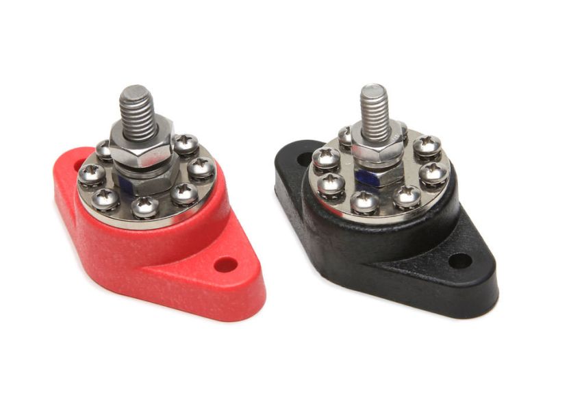 PAINLESS WIRING PWI80116 8-Point Distribution Blocks (Red/Blk) 1 Each