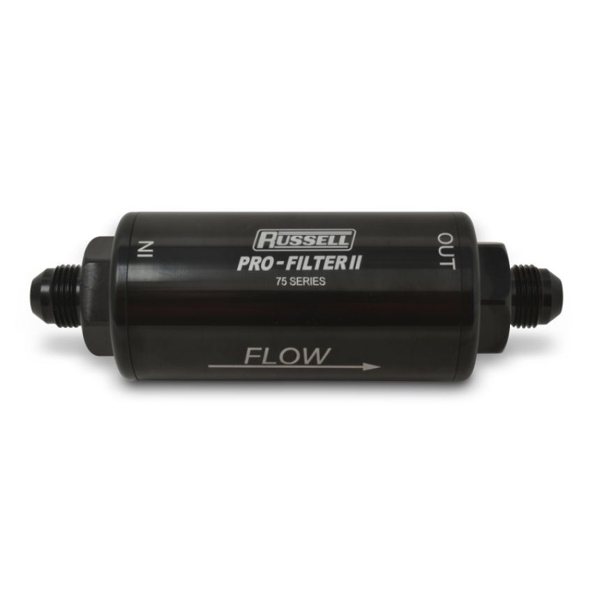 Russell 751001 Performance ProFilter 2 Fuel Filter 6 1/4in Long 10 Micron 10AN Male In/Out - Black