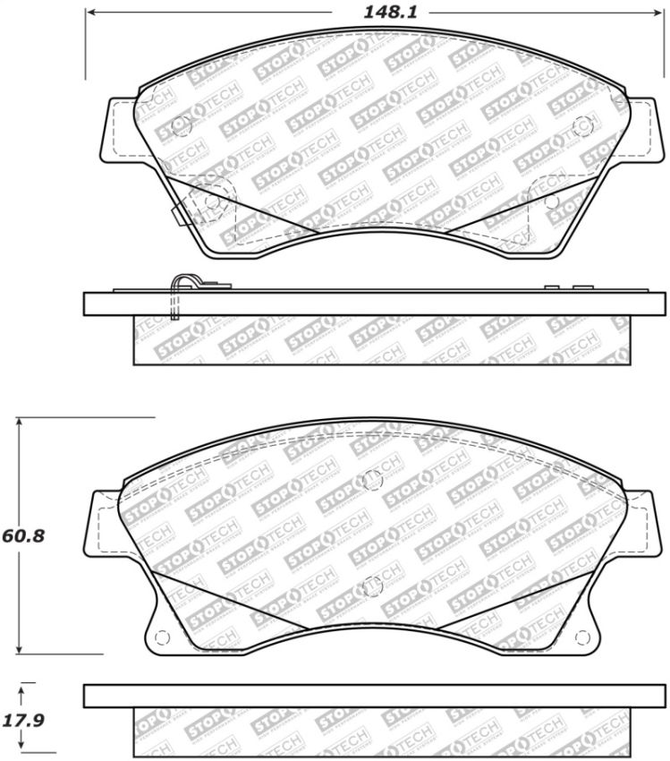 Stoptech 305.15220 Street Select Brake Pads - Front
