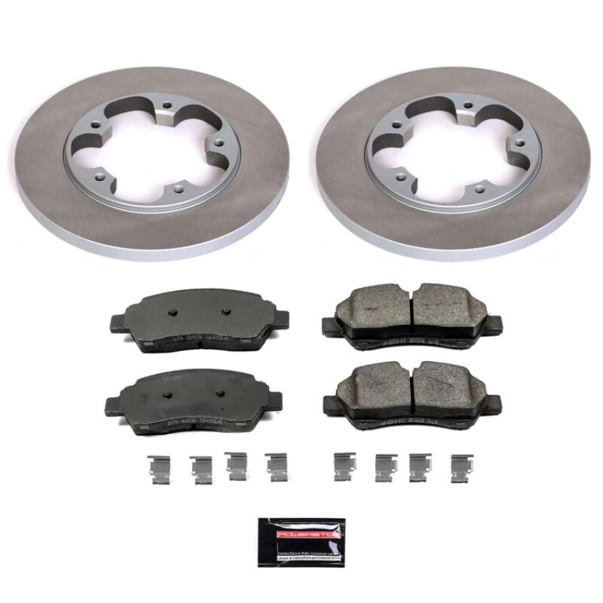 PowerStop SC7145 Semi-Coated Rotor and Low-Dust Ceramic Brake Pad Kit