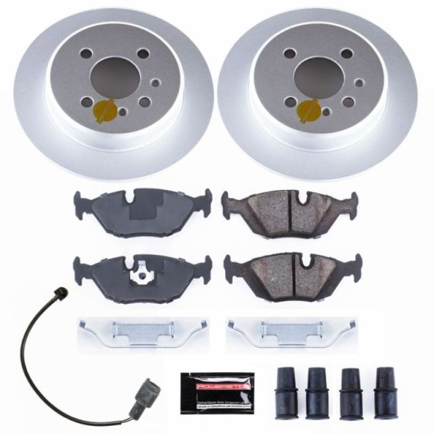 PowerStop CRK4804 Genuine Geomet Coated Rotor and Carbon-Fiber Ceramic Brake Pad Kit