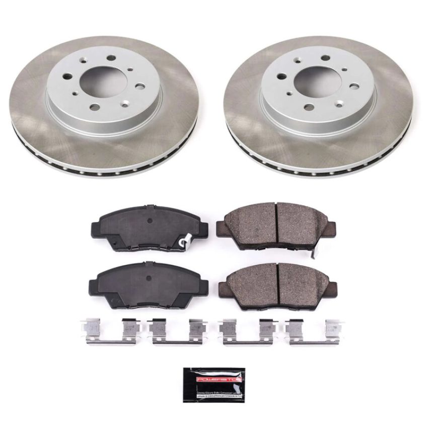 PowerStop SC5382 Semi-Coated Rotor and Low-Dust Ceramic Brake Pad Kit