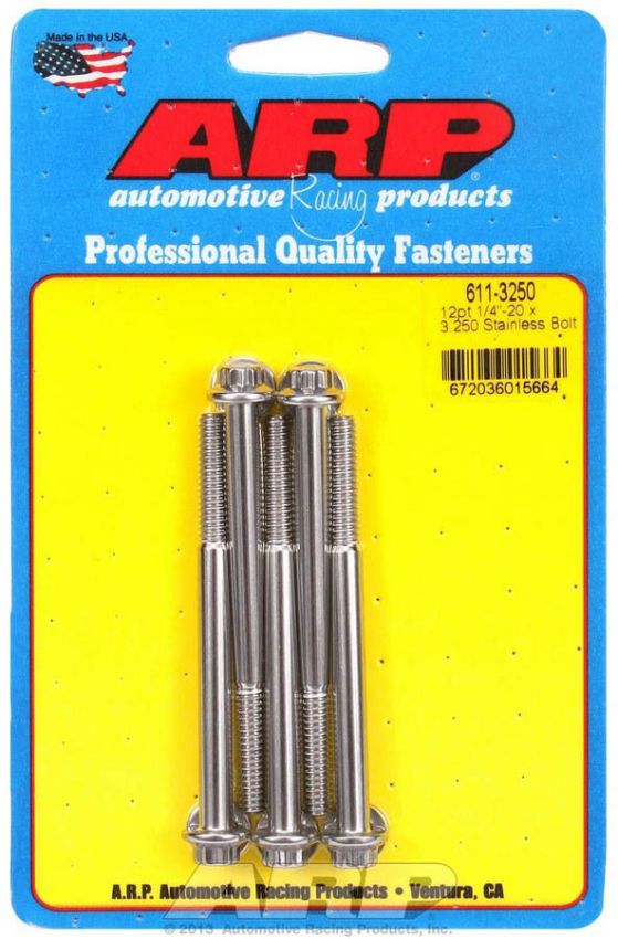 ARP ARP611-3250 S/S Bolt Kit - 12pt. (5) 1/4-20 x 3.250