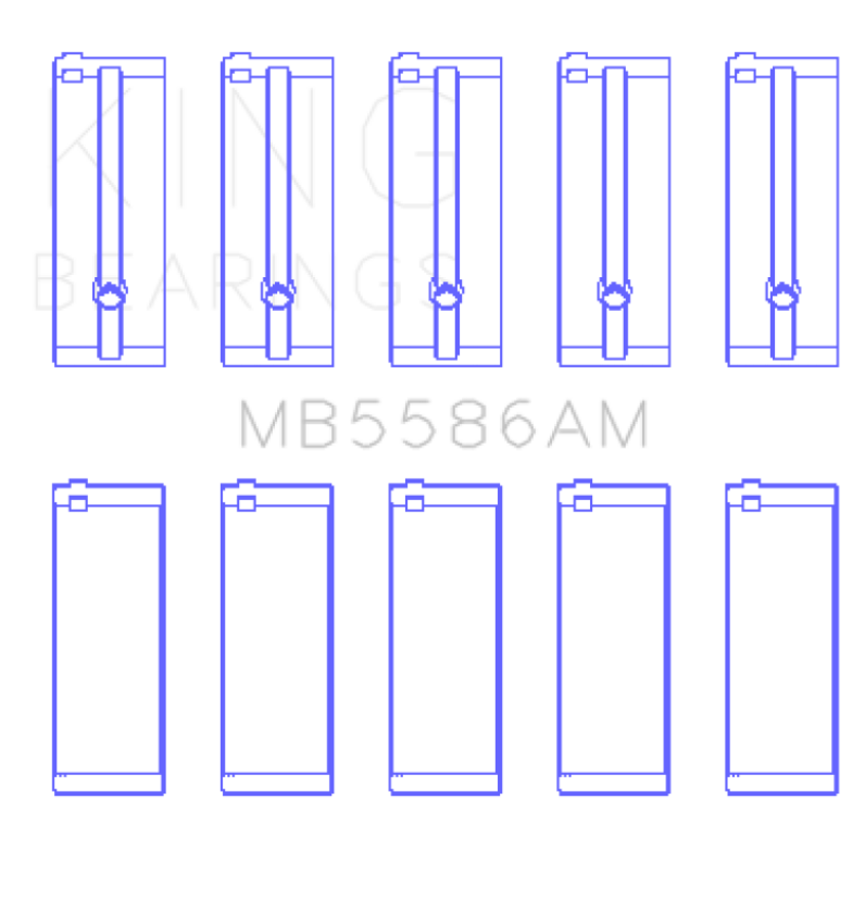 King Engine Bearings MB5586AM0.5 Isuzu 4Ze1 Sohc 8V (Size +0.50mm) Main Bearing Set