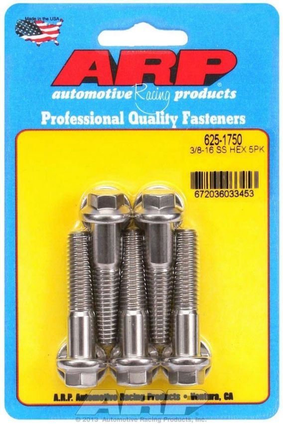 ARP ARP625-1750 S/S Bolt Kit - 6pt. (5) 3/8-16 x 1.750
