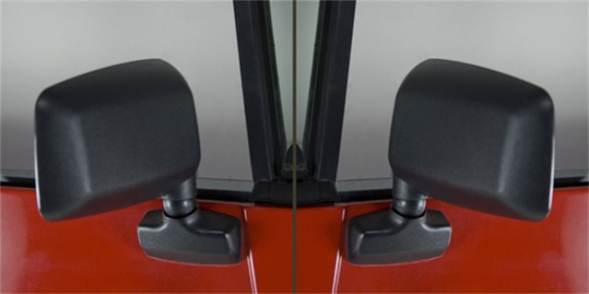 Omix Door Mirror Kit Black- 87-95 Jeep Wrangler YJ