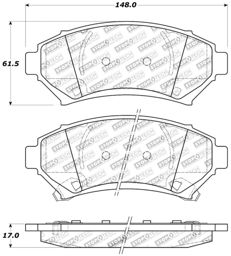 Stoptech 309.06990 Sport Brake Pads w/Shims and Hardware - Front