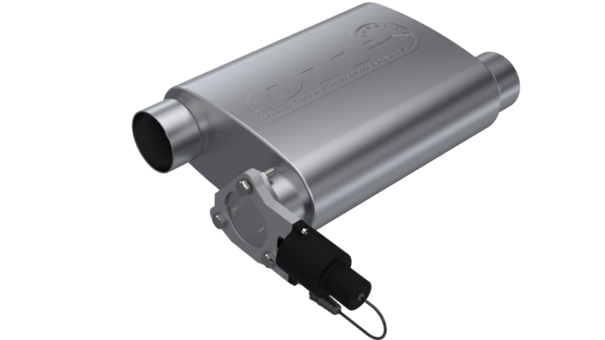 QTP 13301C 3in Weld-On 304SS Reverse Screamer Muffler w/Bolt-On QTEC Electric Cutout
