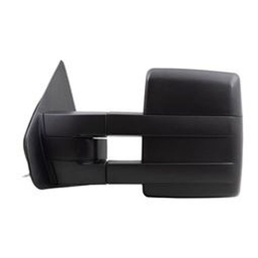 LH DOOR MIRROR TRAILER TOW TYPE PWR HEATED W/ SIGNAL LMP & PUDDLE LMP BLK F150 07-12