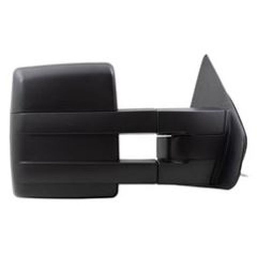 RH DOOR MIRROR TRAILER TOW TYPE PWR HEATED W/ SIGNAL LMP & PUDDLE LMP BLK F150 07-12