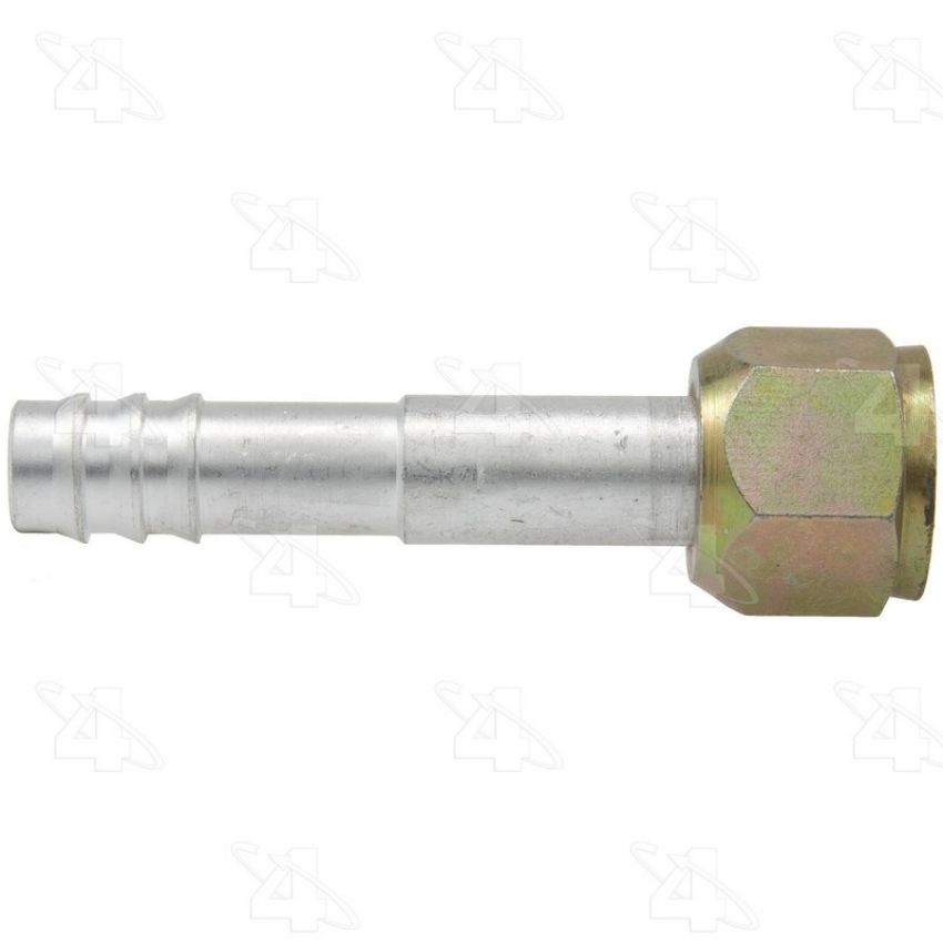 Four Seasons 11410 Straight Female Flare, Aluminum, Standard Diameter Barb and Clamp, A/C Fitting