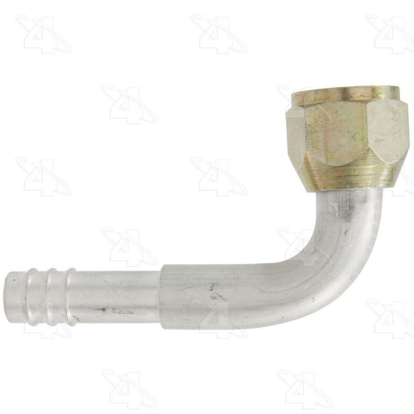 Four Seasons 11610 90 Degree Female Flare, Aluminum, Standard Diameter Barb and Clamp, A/C Fitting