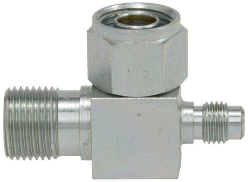 Four Seasons 12194 90 Degree Female O-Ring to Male Insert O-Ring with R12 Service Port, Steel, Adapter