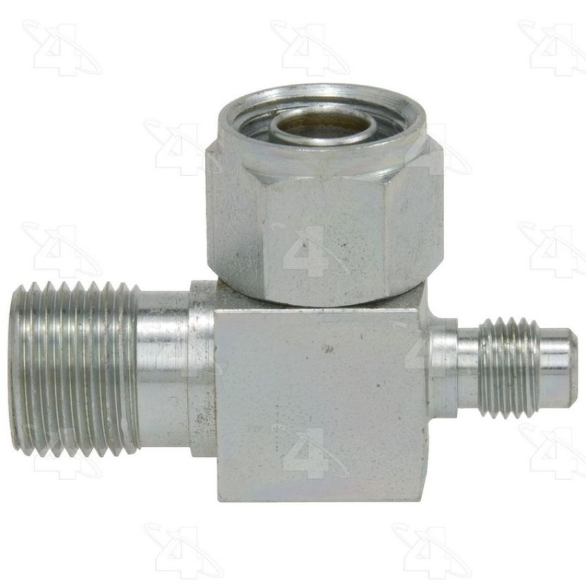 Four Seasons 12194 90 Degree Female O-Ring to Male Insert O-Ring with R12 Service Port, Steel, Adapter