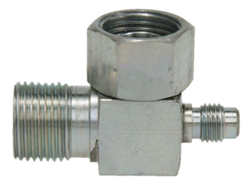 Four Seasons 12195 90 Degree Female O-Ring to Male Insert O-Ring with R12 Service Port, Steel, Adapter