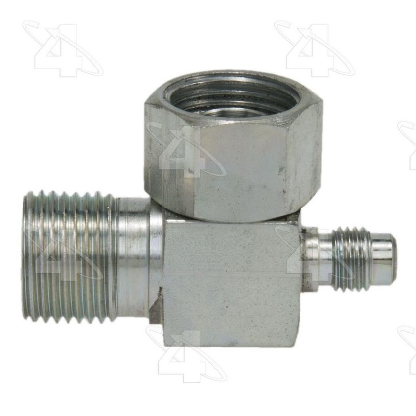 Four Seasons 12195 90 Degree Female O-Ring to Male Insert O-Ring with R12 Service Port, Steel, Adapter