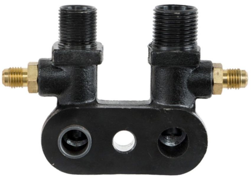 Four Seasons 12198 #8 MIO Discharge, #10 MIO Suction 90 Degree w/R12 Service Ports, Compressor Manifold