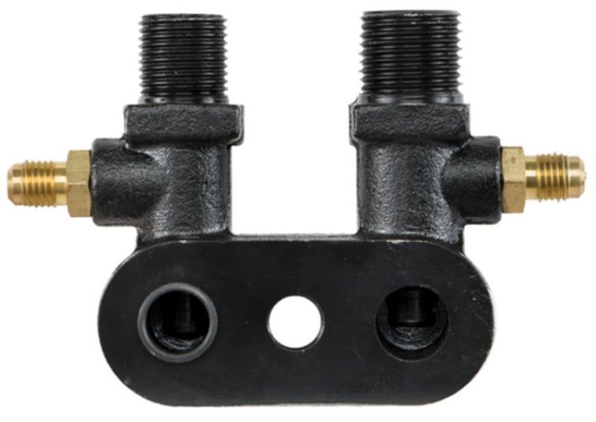 Four Seasons 12198 #8 MIO Discharge, #10 MIO Suction 90 Degree w/R12 Service Ports, Compressor Manifold