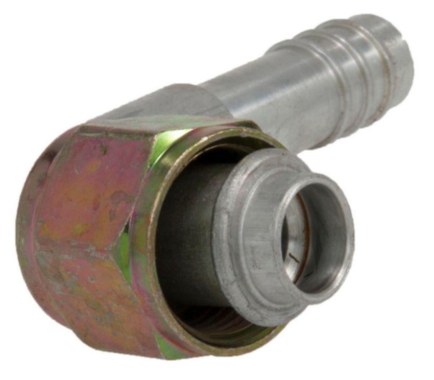 Four Seasons 12210 90 Degree Female O-Ring, Aluminum, Standard Diameter Barb and Clamp, A/C Fitting