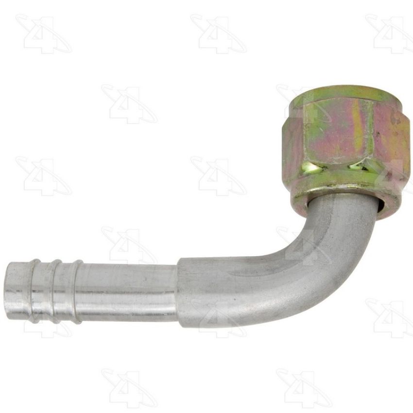 Four Seasons 12210 90 Degree Female O-Ring, Aluminum, Standard Diameter Barb and Clamp, A/C Fitting