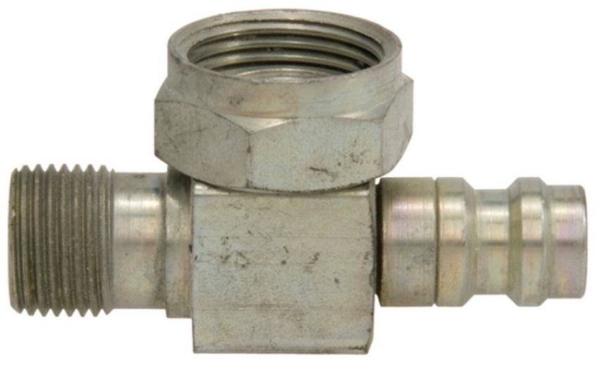 Four Seasons 12701 90 Degree Female O-Ring to Male Insert O-Ring with R134a Service Port, Steel, Adapter
