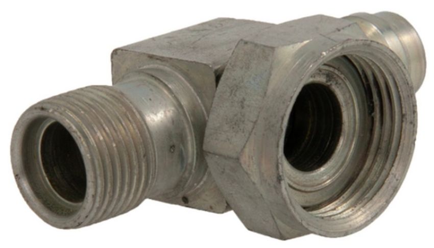 Four Seasons 12701 90 Degree Female O-Ring to Male Insert O-Ring with R134a Service Port, Steel, Adapter
