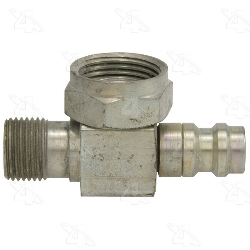 Four Seasons 12701 90 Degree Female O-Ring to Male Insert O-Ring with R134a Service Port, Steel, Adapter