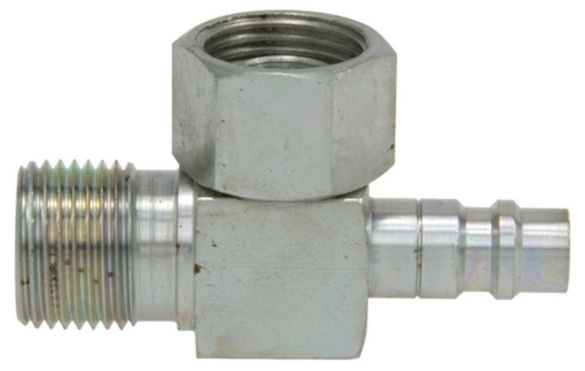 Four Seasons 12702 90 Degree Female O-Ring to Male Insert O-Ring with R134a Service Port, Steel, Adapter
