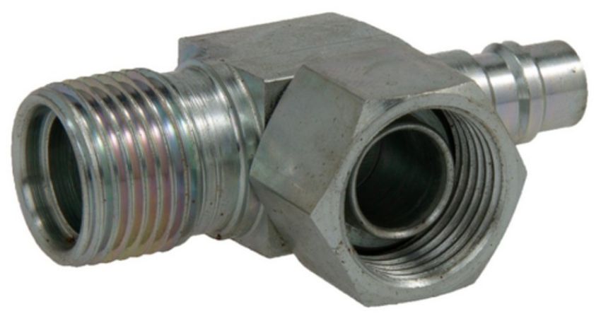 Four Seasons 12702 90 Degree Female O-Ring to Male Insert O-Ring with R134a Service Port, Steel, Adapter