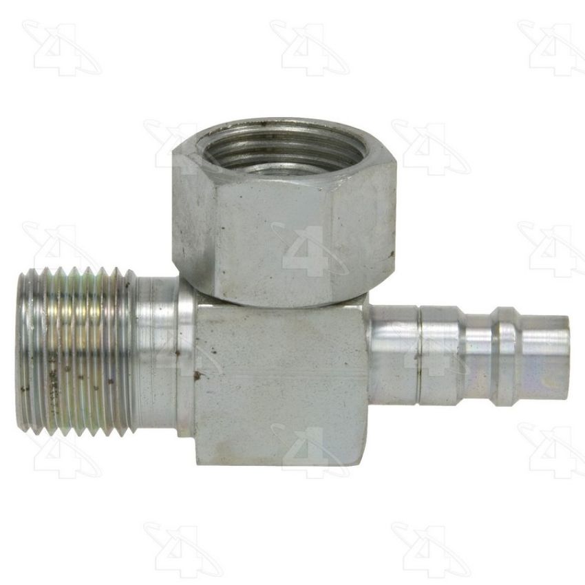 Four Seasons 12702 90 Degree Female O-Ring to Male Insert O-Ring with R134a Service Port, Steel, Adapter