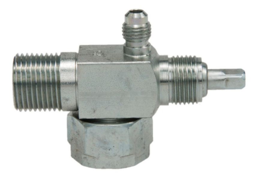Four Seasons 12721 90 Degree Tube-O to Male Insert O-Ring with R12 Service Port, Steel, Adapter
