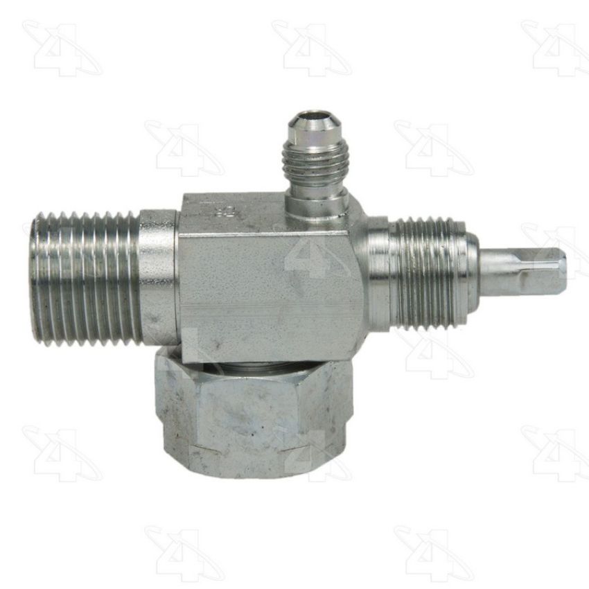 Four Seasons 12721 90 Degree Tube-O to Male Insert O-Ring with R12 Service Port, Steel, Adapter