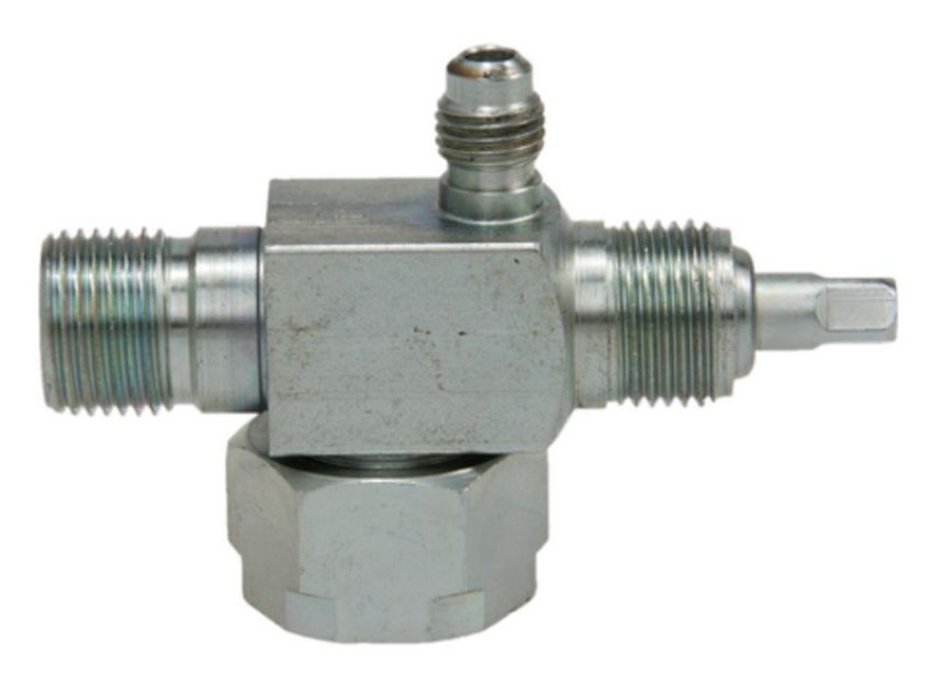 Four Seasons 12722 90 Degree Tube-O to Male Insert O-Ring with R12 Service Port, Steel, Service Valve