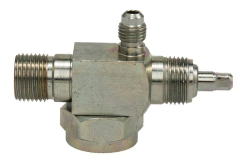 Four Seasons 12729 90 Degree Rotolock to Male Insert O-Ring with R12 Service Port, Steel, Service Valve