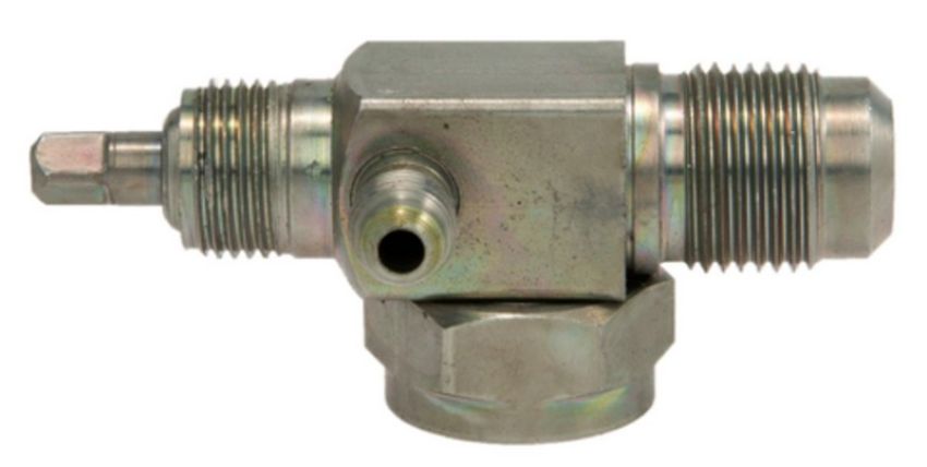 Four Seasons 12780 90 Degree Rotolock to Male Flare with R12 Service Port, Steel, Service Valve Adapter