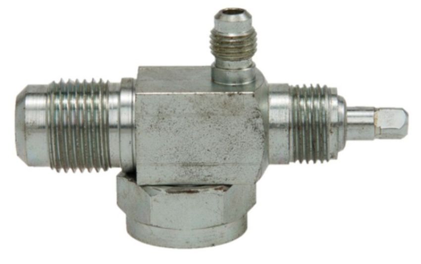 Four Seasons 12781 90 Degree Rotolock to Male Flare with R12 Service Port, Steel, Service Valve Adapter