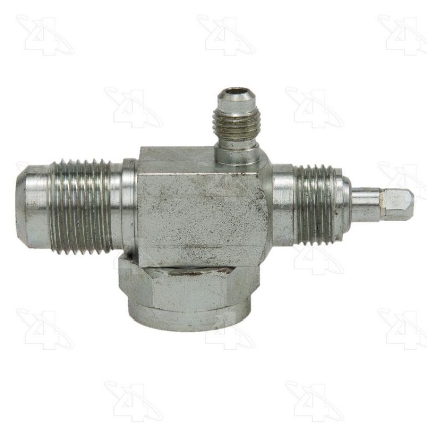 Four Seasons 12781 90 Degree Rotolock to Male Flare with R12 Service Port, Steel, Service Valve Adapter