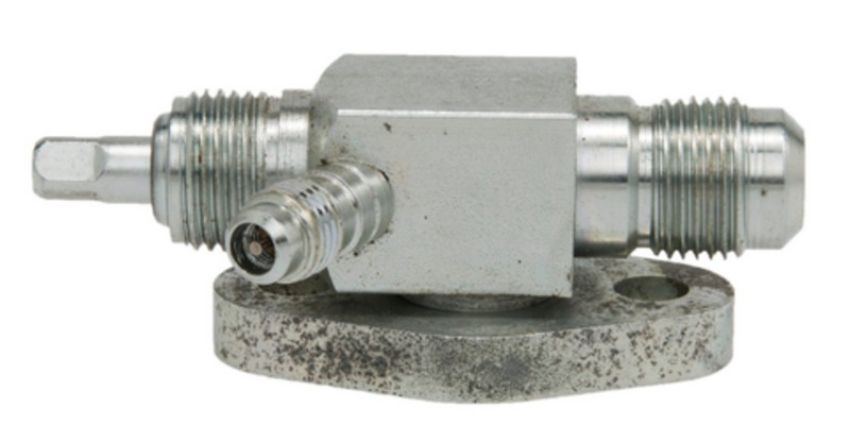 Four Seasons 12788 90 Degree Flange to Male Flare with R12 Service Port, Steel, Adapter, A/C Fitting