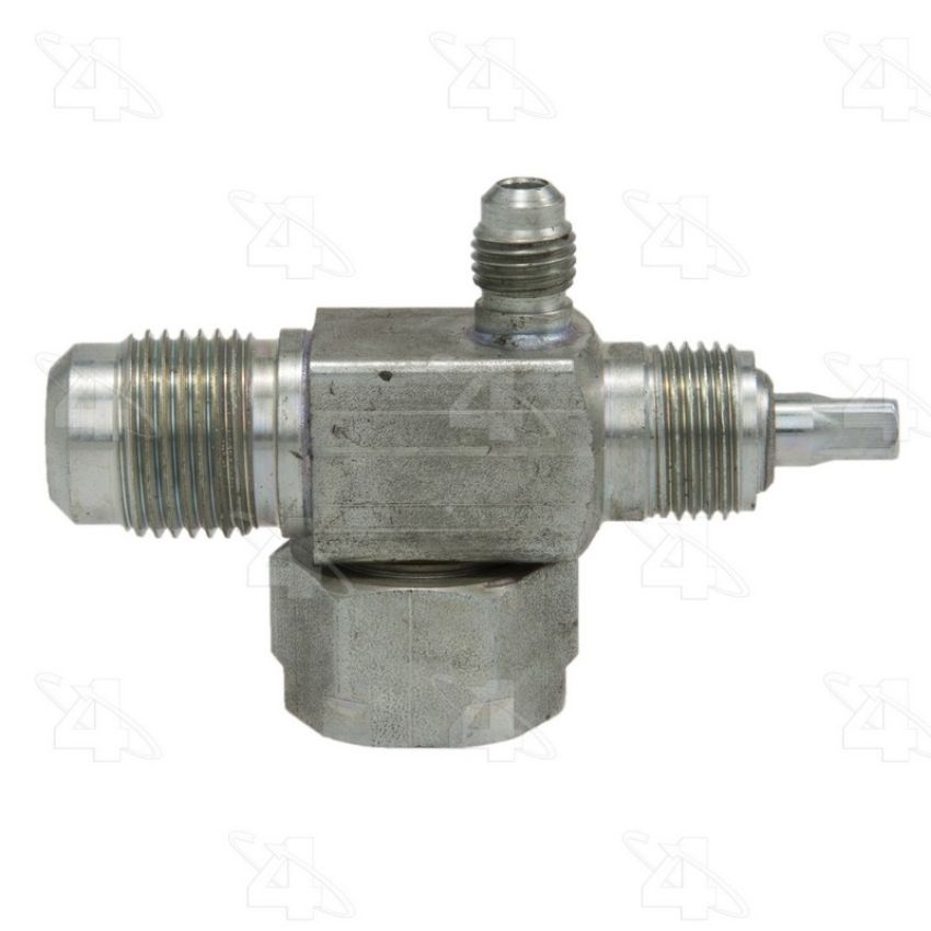 Four Seasons 12920 90 Degree Rotolock to Male Flare with R12 Service Port, Steel, Service Valve Adapter