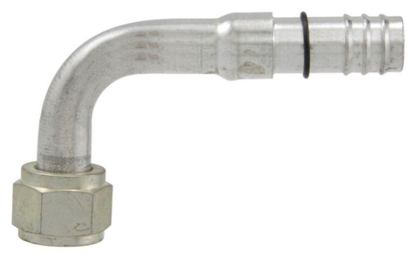 Four Seasons 13612 90 Degree Female O-Ring, Aluminum, Standard Diameter Barb and Clamp, A/C Fitting