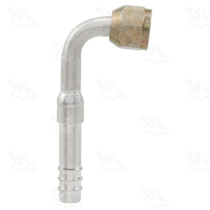 Four Seasons 13928 90 Degree Female Flare, Aluminum, Standard Diameter Barb and Clamp, A/C Fitting