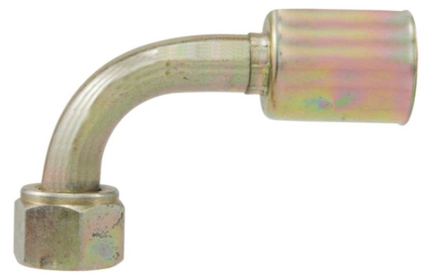 Four Seasons 14320 90 Degree Female O-Ring Long Pilot, Steel, Standard Diameter Beadlock A/C Fitting